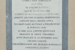 Lapide Antonio Baldini presso l'Oratorio di Sant'Onofrio